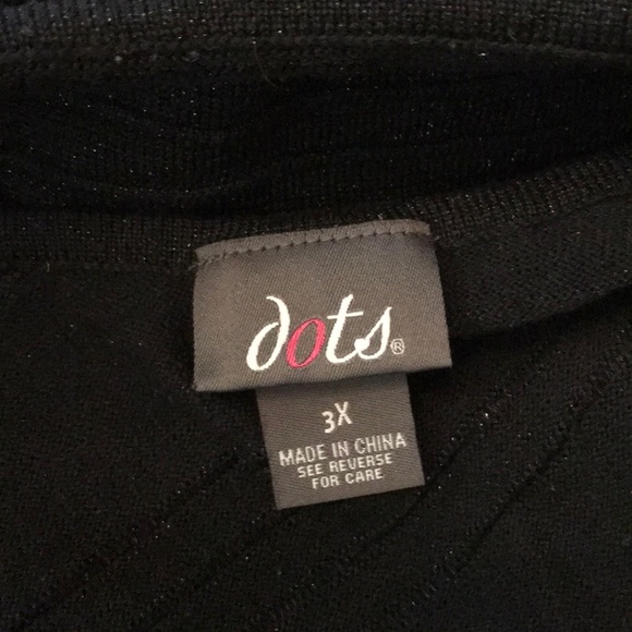 DOTS Black Shimmer Tunic Sweater 3X - Picture 7 of 8